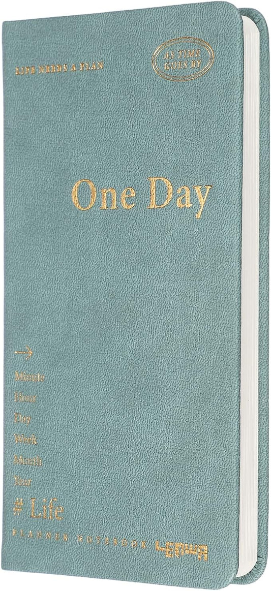 PATIKIL Planner Notebook, 7 x 3.8" 96 Sheets Undated Daily Planner Pocket to Do List Daily Weekly Goals Notebook for Office Home Study Work Time Management Habit Tracker, Green