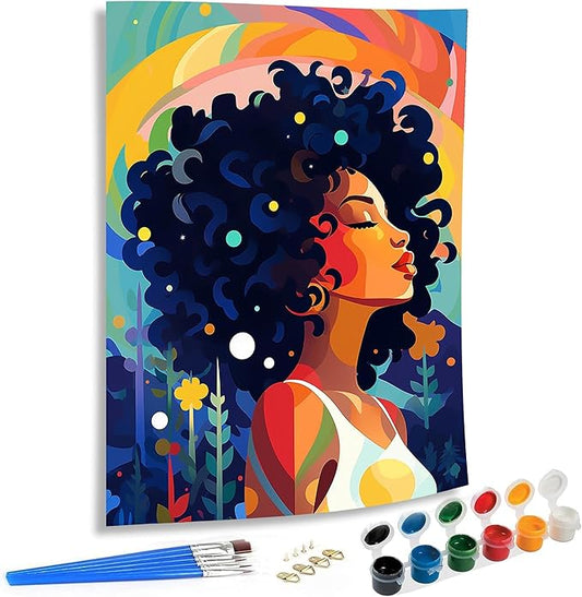 SKRYUIE Paint by Numbers Kits for Adults African Americans, Acrylic Africa Oil Paint by Numbers for Adults Beginner Canvas with Brushes Paintwork Art Crafts for Home Decor 16x20 inch u4