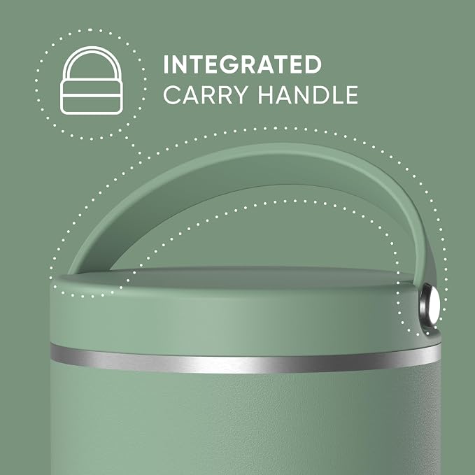Hydrapeak 32oz Stainless Steel Vacuum Insulated Food Jar for Hot Food and Cold Food, Wide Mouth Leak-Proof Soup Jar for Adults, 10 Hours Hot and 16 Hrs Cold (Sage Leaf)