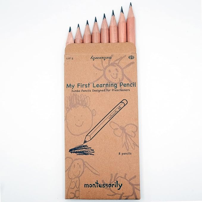 Jumbo Thick Triangular Pencils for Preschooler, Kids, 3-6 yr old - My First Learning Pencil 6B
