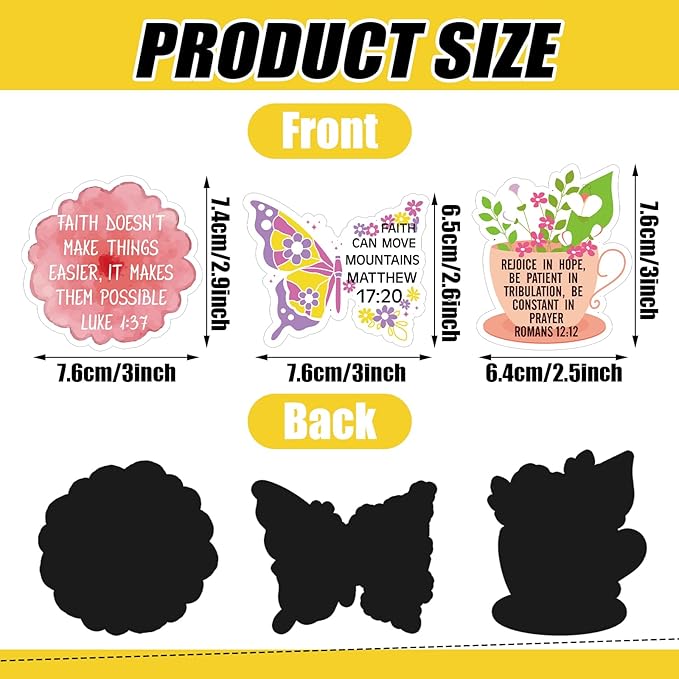 Sinmoe 24 Pieces Inspirational Fridge Magnets for Girls Bible Verse Locker Magnets for Girls Cute Motivational Quotes Refrigerator Decorations for School Classroom Whiteboard Office(Bible Style)