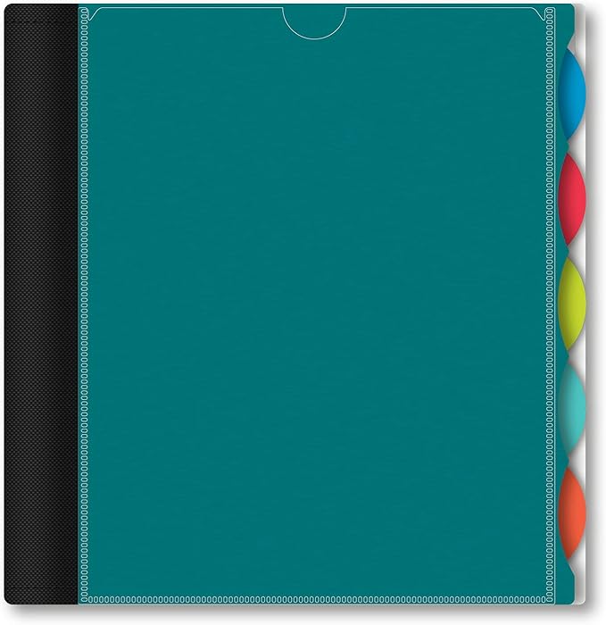iScholar iQ+ 5-Subject Poly Cover Wirebound Notebook, College Ruled, 11 x 8.5 Inch Sheet Size, 200 Sheets, Teal (59906-TL)