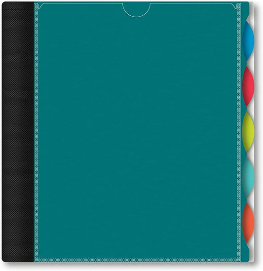 iScholar iQ+ 5-Subject Poly Cover Wirebound Notebook, College Ruled, 11 x 8.5 Inch Sheet Size, 200 Sheets, Teal (59906-TL)