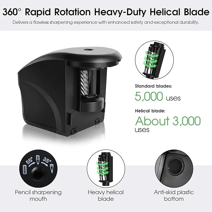 Electric Pencil Sharpener,Mini Automatic Pencil Sharpener.Suitable for No. 2/Colored Pencils (6-8 mm),Applicable to School/Classroom/Office/Home