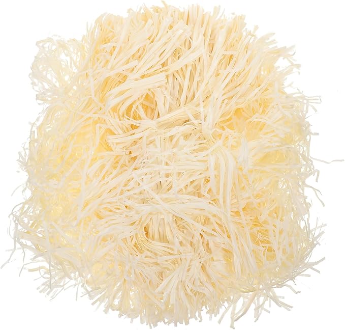 GETAJGHSD Natural Raffia Paper Shred Filler for Boxes 100g Pack, Ivory Crinkle Shredded Tissue Paper for Basket Packaging and Party Decoration Supplies