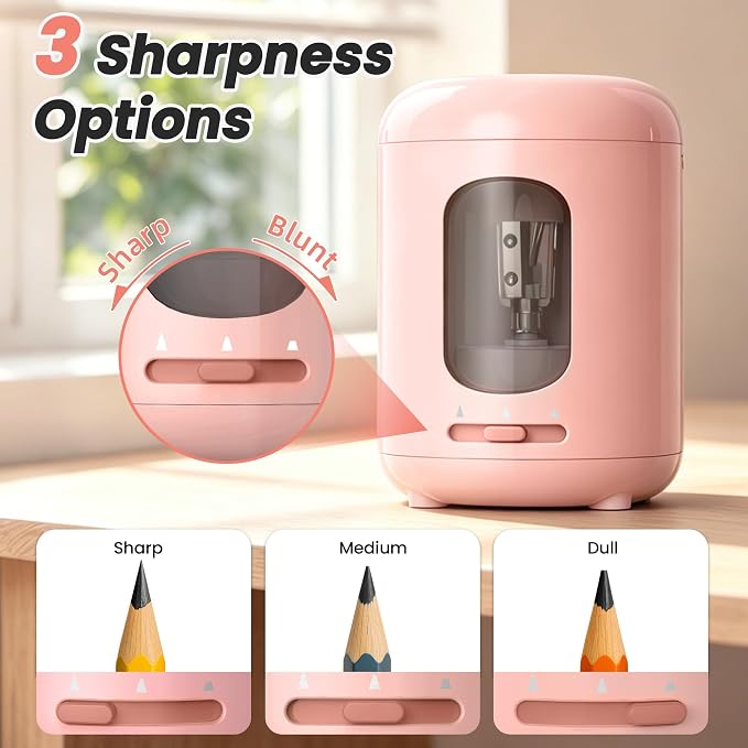deli Electric Pencil Sharpener,3 Sharpness Modes,Battery Operated(6.5-8mm)