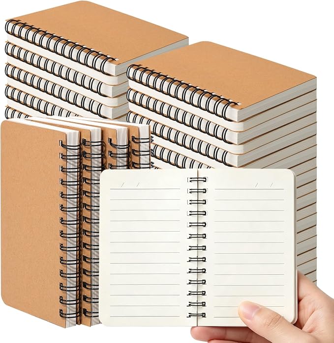 miikoul 120 Pack Spiral Lined Notebooks,3"×5" 120 Pages for Office Writing