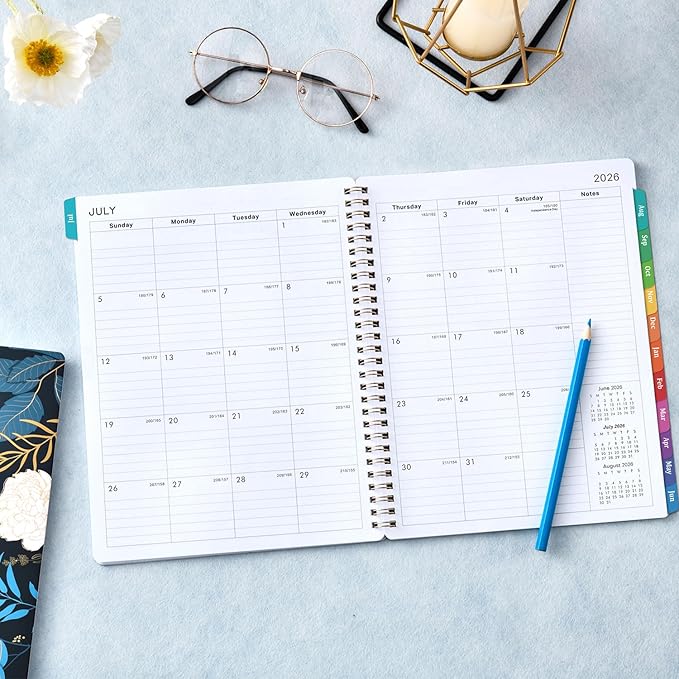 Planner 2026-2027 - Academic Planner 2026-2027, July 2026 - June 2027, 7.87'' x 9.96'', Monthly Tabs, Twin-wire Binding, Thick Paper, Organizer for Work/School