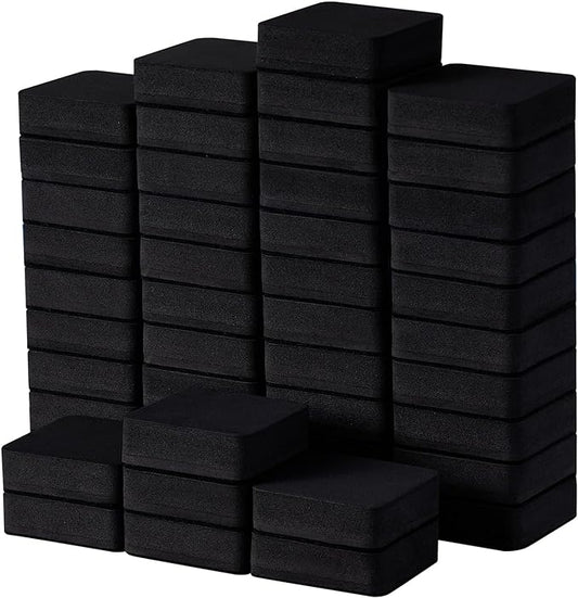 Favourde 48 Pack Magnetic Whiteboard Dry Erase Erasers Chalkboard Cleansers for Classroom, Home and Office (Black)