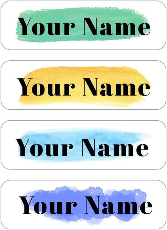 Custom Waterproof Dishwasher Safe Kid Name Labels for Daycare(128 Pack), Camp, School Supply, Baby Bottles, Lunch Boxes and Cups, Travel. Cute Personalized Design Name Stickers (Pattern 15)