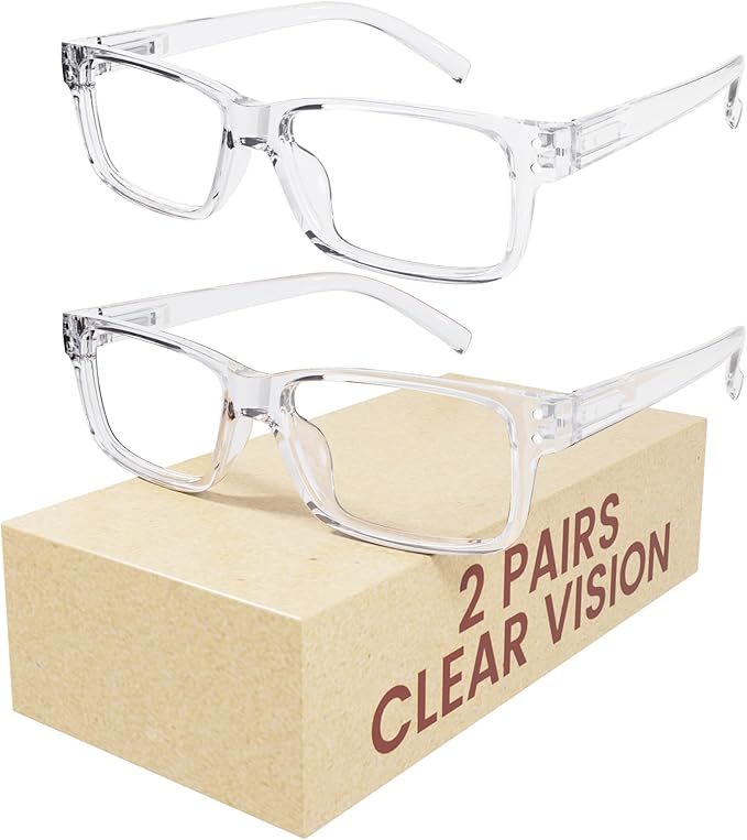 Eyekepper 2 Pairs Blue Light Blocking Reading Glasses for Men Women - UV Protection Spring Hinge Computer Readers