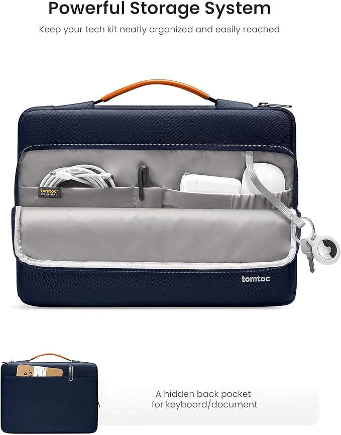 tomtoc 360 Protective Laptop Carrying Case compatible with 14-inch MacBook Pro M5/M4/M3/M2/M1 Pro/Max A3434 A3112 A3401 A3185 2025-2021, 12.9-13 Inch iPad Pro/Air, Water-Resistant Accessory Sleeve Bag