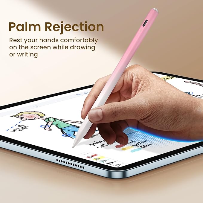 Hastraith Stylus Pen for iPad(2018-2026)-13 Mins Fast Charge with Tilt Sensitivity & Palm Rejection for iPad 11/10/9/8/7/6th Gen, Air 5/4/3/M4/M3/M2, Pro 13"/12.9"/11"/M4, Mini 7/6/5th, Gradient Pink