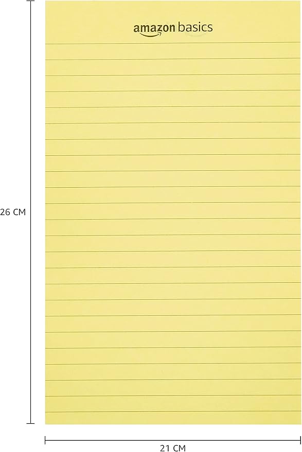 Amazon Basics Legal/Wide Ruled 8-1/2 by 11-3/4 Legal Pad, White, 600 Count (12 Pack of 50 Sheets)