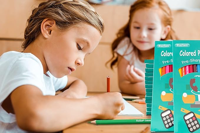 Rarlan Colored Pencils Bulk, Pre-sharpened Colored Pencils for Kids, 12 Assorted Colors, Pack of 96, Coloring Pencils 1152 Count