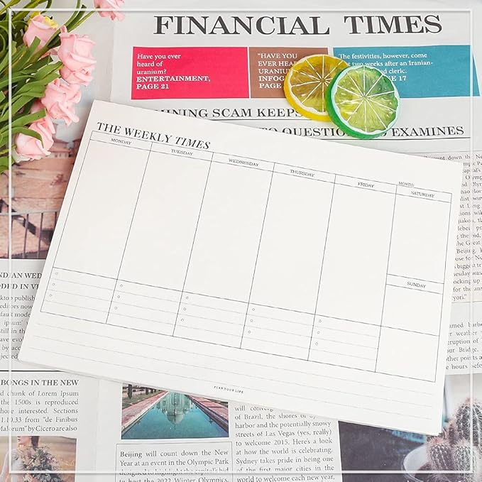 60 Sheets Weekly Pad, Tear Off Weekly Planner Notepad with Daily Schedule Weekly to Do List Notepad（7x10” ）