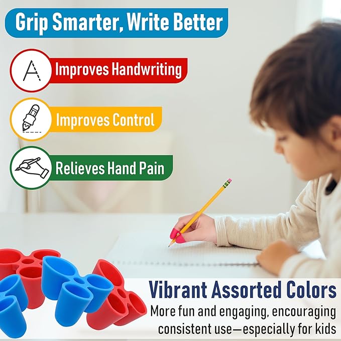 The Classics Writing CLAW Pencil Grip Medium 6 Pack – Ergonomic Aid for Kids, Pre-K, Special Needs, Fits Pencils, Pens, Utensils, Right or Left Hand, Easy Grip Trainer, Occupational Therapy