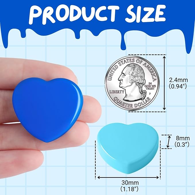 30PCS Heavy Duty Fridge Magnets - Small Cute Refrigerator Magnets for Whiteboard, Lockers & Kitchen, Cute Strong Magnets - Mini Decorative Magnet for Home, School, Office, Crafts, Locker (Blue)