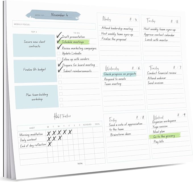 Lamare Weekly Planner Notepad – Premium Undated Weekly To Do List Notepad for School, Home & Office Day Planner, Desk To Do List Pad and Productivity Planning Pad