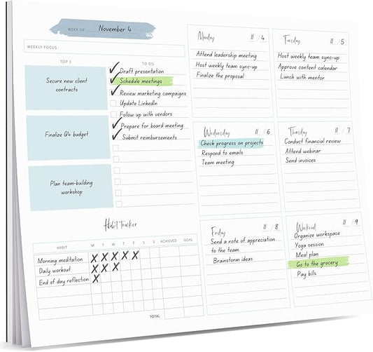 Lamare Weekly Planner Notepad – Premium Undated Weekly To Do List Notepad for School, Home & Office Day Planner, Desk To Do List Pad and Productivity Planning Pad