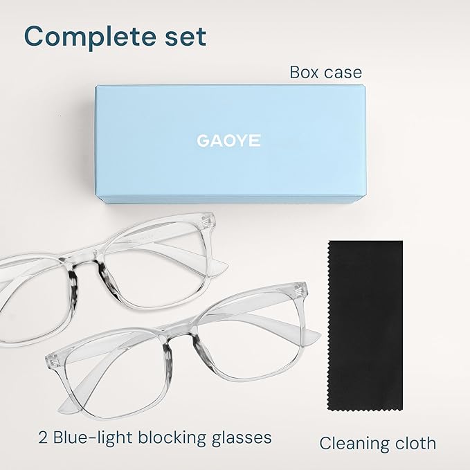 Gaoye Eyewear Frames for Men - Blue Light Blocking Square Glasses, Anti UV Ray Computer Gaming, Blue Blockers for Women