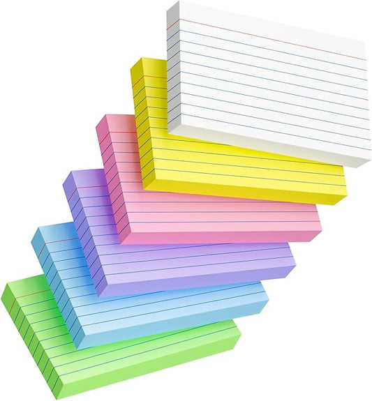 Index Cards 3x5 Inch, 300sheets, Flash Cards, Ruled Lined Colored Note Cards Paper For Studying, Schools Supplies, College, Office And Home Organization, Note Taking Supplies