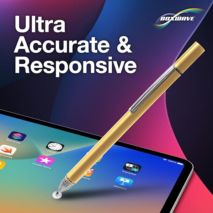 BoxWave Stylus Pen Compatible with Boogie Board Blackboard Smart Scan Reusable Notebook - FineTouch Capacitive Stylus, Super Precise Stylus Pen - Champagne Gold