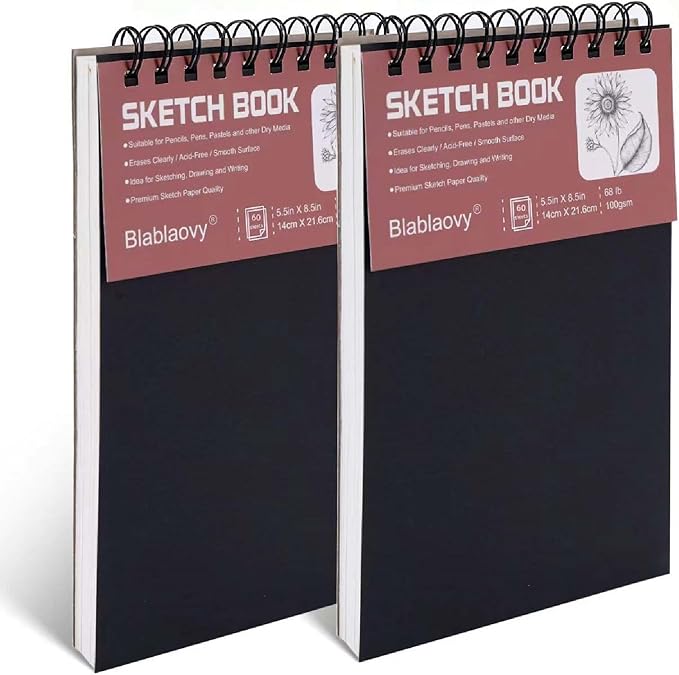 Sketch Book, 5.5" x 8.5" Sketchbook with 60 Sheets (68lb/100gsm), 1 Pack Drawing Pad Acid Free Drawing Book Sketch Pad forAdults Beginners Artists (1)
