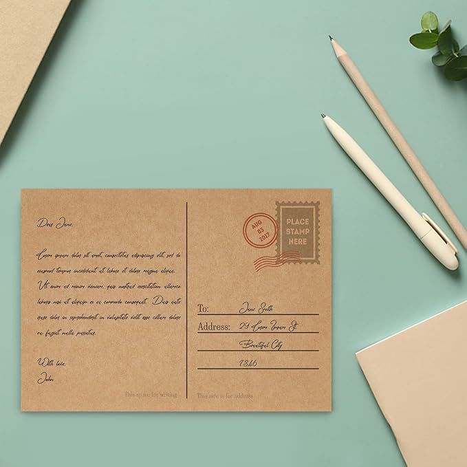 Brown Kraft Cardstock 4x6 Blank Cards，Goefun 100 Pack 80lb Unruled Index Cards for Invitations, Business, Greetings, DIY