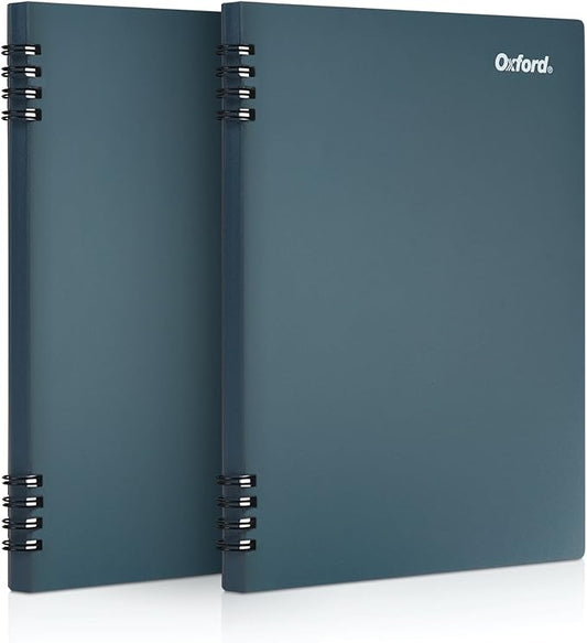 Oxford Stone Paper Notebook, School Notebook, Smooth Note-Taking Pad, Journal for Writing, 5-1/2" x 8-1/2", Blue Cover, 60 Sheets, 2 Pack (161641)