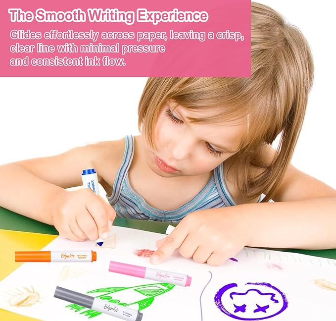 Washable Markers Bulk, Bulk Pack of 300 in 12 Vibrant Colors, Broad Line Markers with Conical Tips- Perfect