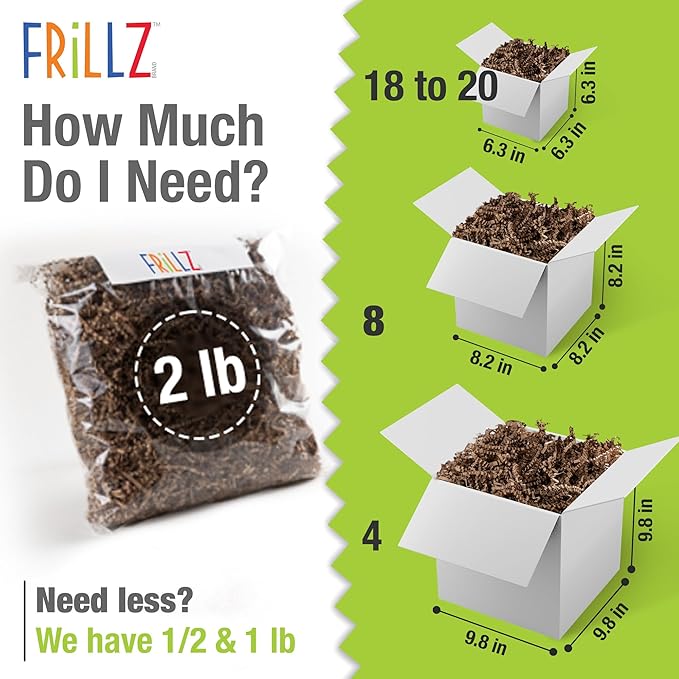 FRILLZ by DECOfill™ Crinkle Cut Paper Shred Filler for Baskets, Gifts, Packing and Protecting your Birthday, Weddings, Anniversary, Valentines Day, and other gifts (2 pound, Spring)