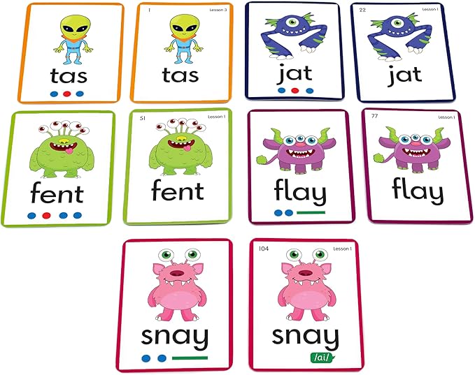 Alien Word Flashcards: Junior Learning, The Science of Reading Supplementary Resources, for Classroom or Home School use, for Ages 4+, Grade Pre-K