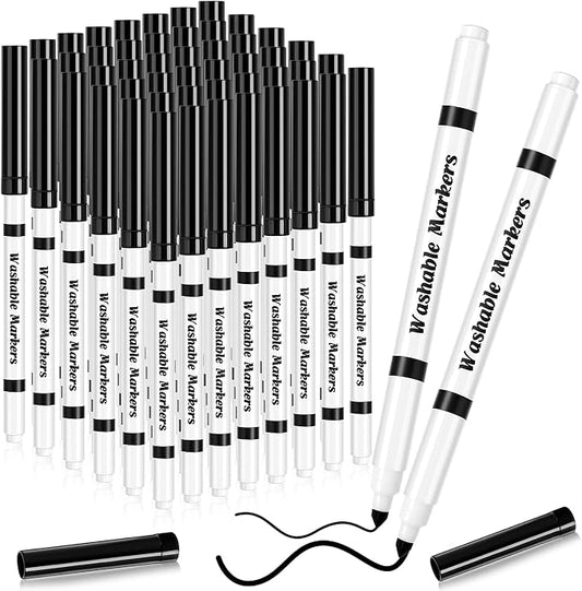 48 Pcs Line Washable Markers Bulk Black Fine Tip Markers Set Thin Coloring Marker Pens Black Tips Marker for Art Supplies, Ages 6+