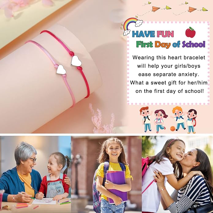 UNGENT THEM Big & Small Heart Bracelets Back to School Gifts for Girls