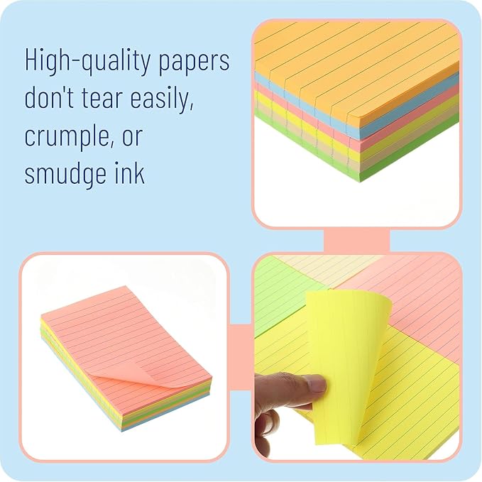 Mr. Pen- Lined Sticky Notes, 4" x 6", 24 Pads, 45 Sheets/Pad