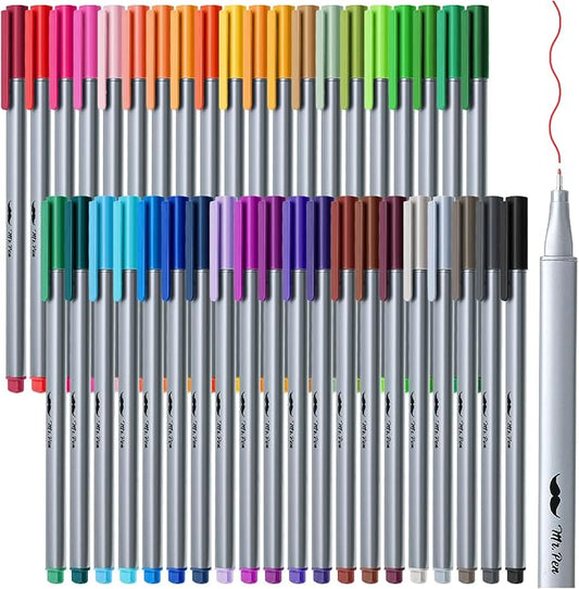 Mr. Pen- Colored Fineliner Pens, 40 Pack, 0.4mm Fine Point, Smooth Bible Journaling Pens for Detailed Drawing, Note-Taking, Coloring, Sketching, Planning & Art Projects, School Supplies