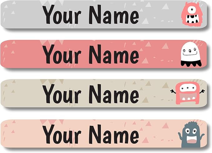Lovable Labels Personalized Labels for Kids (120 Labels) - Waterproof Dishwasher Safe Peel and Stick Labels are Great for School Supplies Daycare Camp Bottles (Spookify)