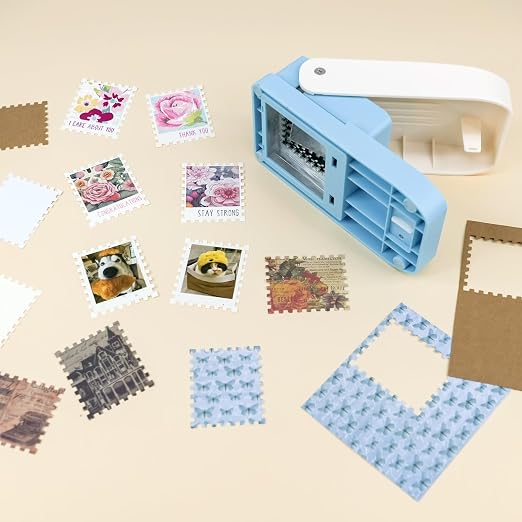 Large Stamp Punch, 2.5x2.1inch Extra Large Postage Stamps Punch, Stamps Maker, Stamp Cutter Hole Punch, Rectangle Stamp-Shaped Paper Punch for Crafting DIY Scrapbooking Journaling Paper Crafts