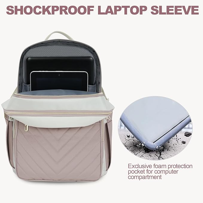 VANKEAN 15.6 Inch Laptop Backpack for Women Large Capacity | Waterproof Backpacks Stylish Travel Bags Casual Daypacks for College, Business