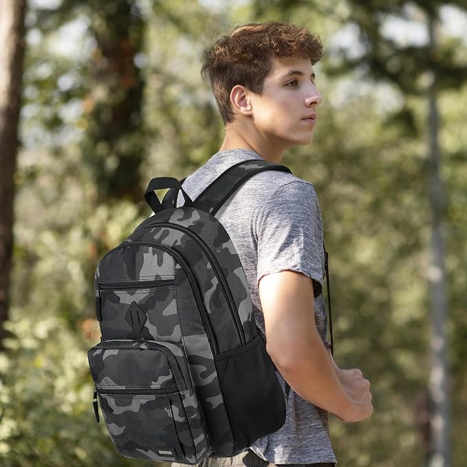 BIKROD Backpack for Men and Women, Lightweight Casual School Backpack for Teens Boys and Girls, Daily-use Travel Laptop Backpack with 15.6 Inch Notebook, High School Bookbag