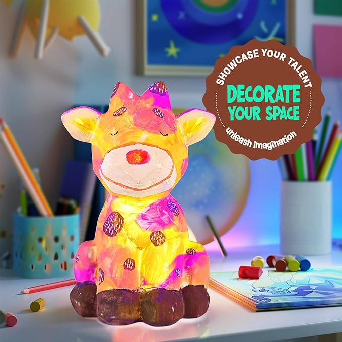 LAOESE Paint Your Own Deer Lamp Kit, Art Supplies Painting Kits for Kids 6-12, Arts and Crafts for Kids Ages 8-12, Deer Toy Birthday Easter Gifts for Kids Girls Boys Ages 3 4 5 6 7 8 9 10 11 12+