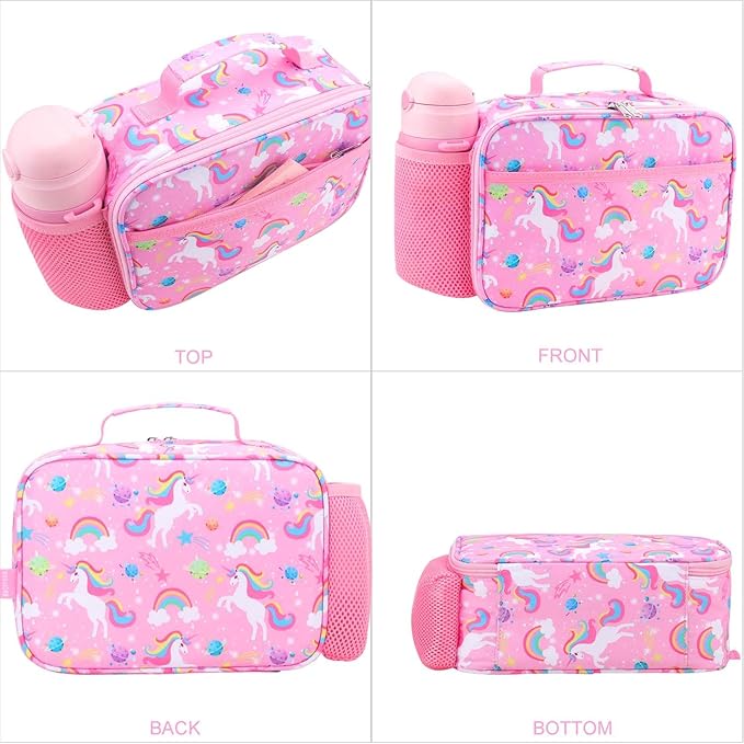 RHCPFOVR Kids Lunch Box for Girls Teens Insulated Lunch Bag Reusable Lunch Tote Kit for School Travel