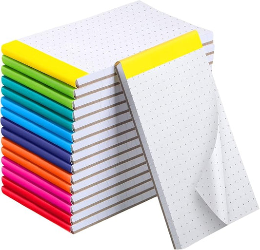 Tenceur 16 Pcs Dotted Grid Notepads 3 x 5 Inch Small Graph Grid Math Notebooks Pocket Lined Graph Memo Pads Scratch Pads Mini Writing Pads with 100 Pages Pads for School Classroom Supplies Homework