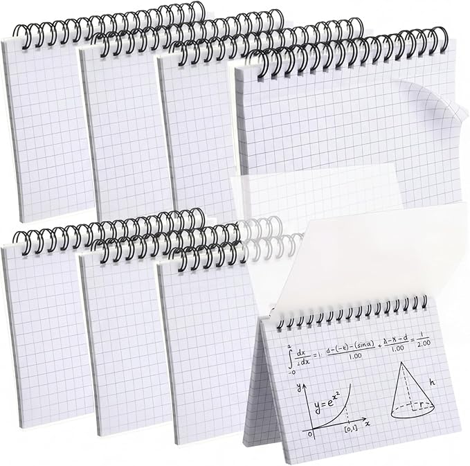 Yahenda 400 Pcs Spiral Index Cards 4x6 Inches Flash Cards with Rings Grid-lined Notecards Index Note Books with Waterproof Cover for Studying Back to School Office Supplies Taking to Do List(White)