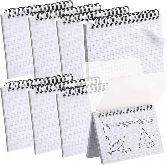 Yahenda 400 Pcs Spiral Index Cards 4x6 Inches Flash Cards with Rings Grid-lined Notecards Index Note Books with Waterproof Cover for Studying Back to School Office Supplies Taking to Do List(White)