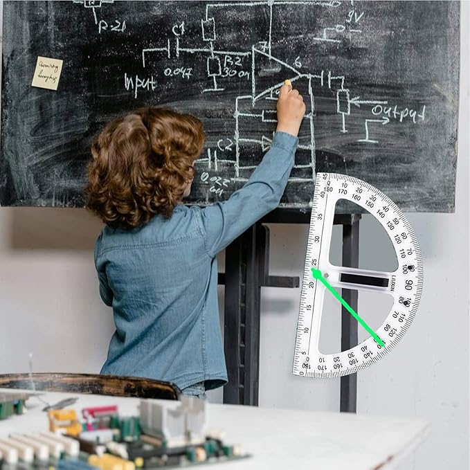 Math Ruler Magnetic Classroom Math Geometry Tool Set Enhances Classroom Learning, Easily Mounts to Blackboard Protractor Measuring Ruler Triangle Ruler, Tp4pc