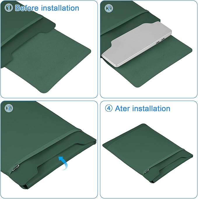 HoYiXi 15-15.6" Laptop Sleeve-Compatible with MacBook Pro 16/15.4'' MacBook Pro 15, Mac Air 15 - Waterproof Soft 15 16 inch pc case for H P, Dell, Acer, Asus,15 inch Laptop case,Green