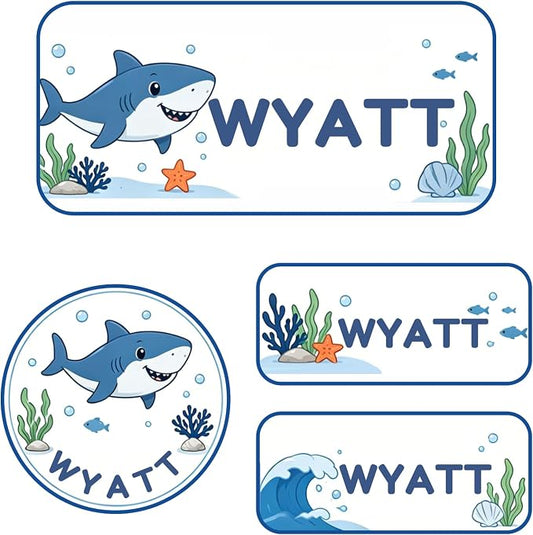 Personalized Custom Name Labels, 120 Waterproof Stickers for Water Bottles, Clothing Tags, Lunch Boxes and Backpacks