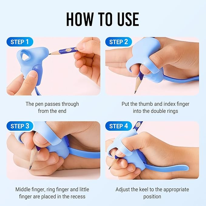 Kindergarten Pencil Grip - Silicone Ergonomic Writing Correction Tool, Training Pencil Holder for Hand Control, Early Learning Aid, School Necessities for Preschooler Toddler, Children Adults